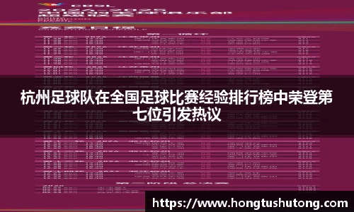 杭州足球队在全国足球比赛经验排行榜中荣登第七位引发热议